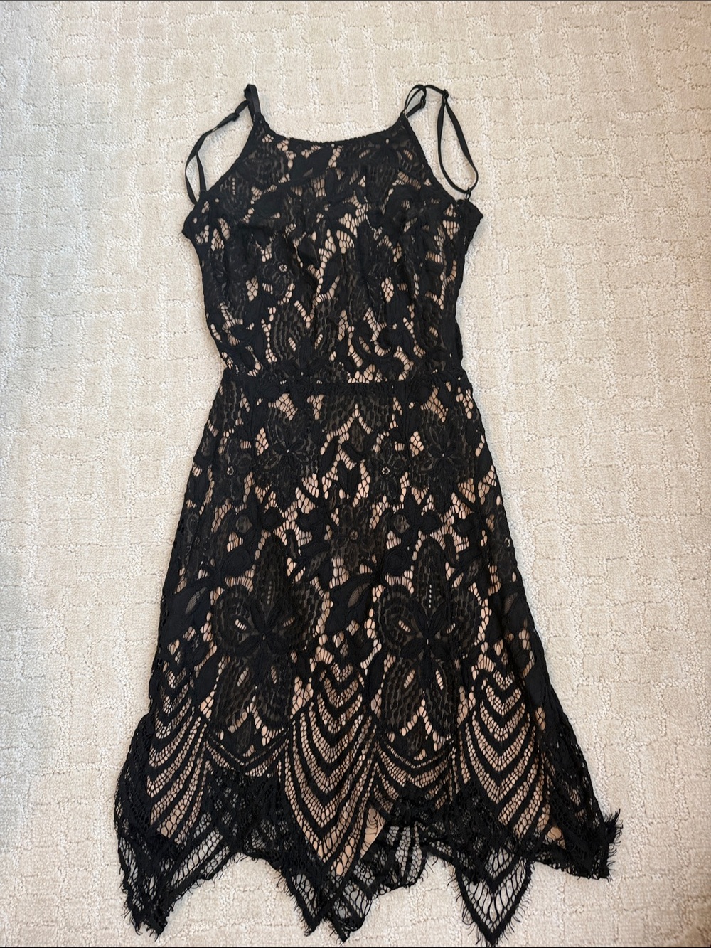 Black Lace Overlay Dress